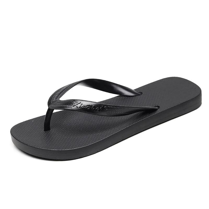 EOFK Women Flip Flops Summer New Outside Slippers PVC Soft Shoes Casual Shinny Pear Color Beach Plus Size 45 Flat with Solid
