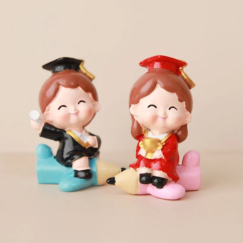 Graduation Theme Doctor Doll  Cake Topper I Did It Happy Bachelor Graduation Party Decoration Cake Decoration Party Supplies