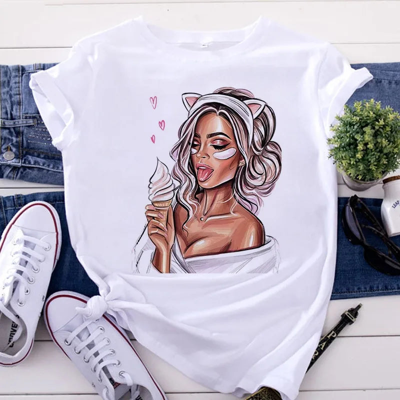 Mom and Men Queen Print Women T-shirt Best Mommy Summer Harajuku O Neck Funny 90S Tops Tee Daughter Casual Clothes,Drop Ship