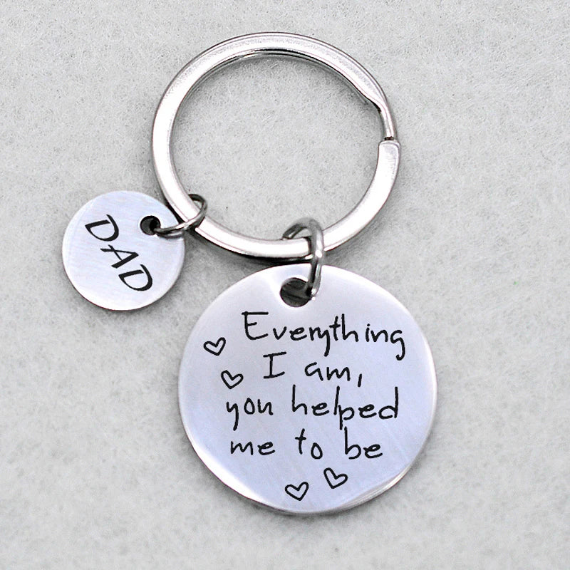Mom Keychain -Gift For Mom / Dad -Everything I Am You Helped Me To Be Keyring Mother Of The Bride Mother's Day Gifts