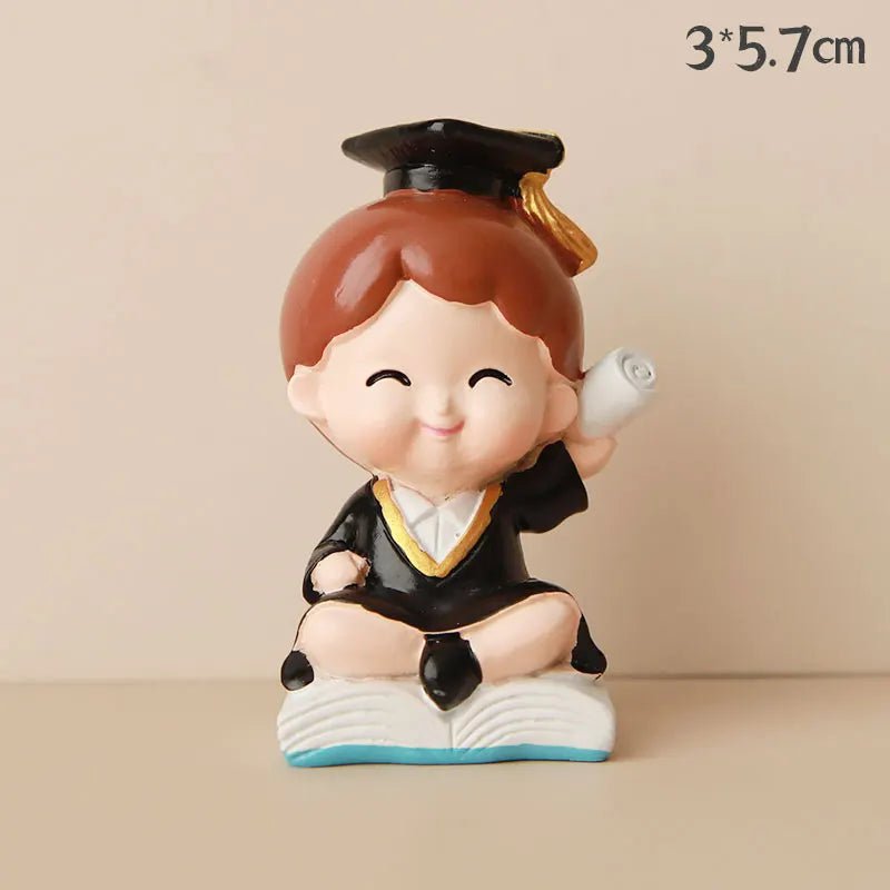 Graduation Theme Doctor Doll  Cake Topper I Did It Happy Bachelor Graduation Party Decoration Cake Decoration Party Supplies