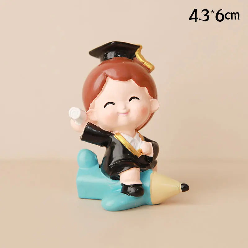 Graduation Theme Doctor Doll  Cake Topper I Did It Happy Bachelor Graduation Party Decoration Cake Decoration Party Supplies