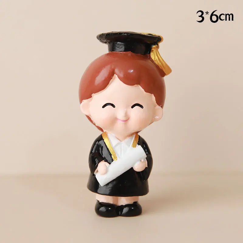 Graduation Theme Doctor Doll  Cake Topper I Did It Happy Bachelor Graduation Party Decoration Cake Decoration Party Supplies