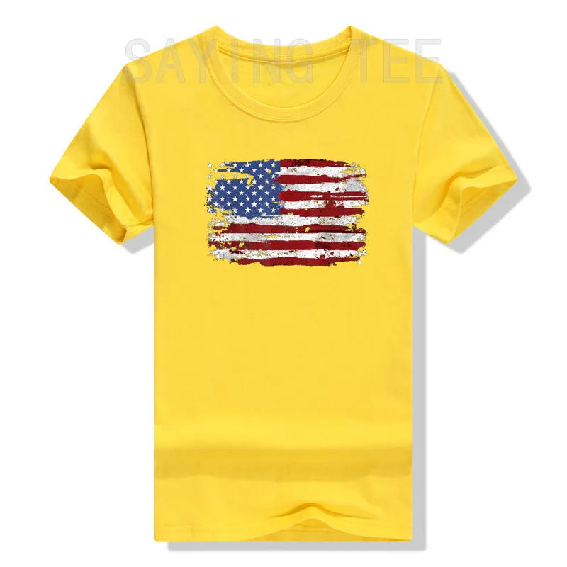 American Flag USA United States of America US 4th of July T-Shirt Funny Patriotic Graphic Tee Top Short Sleeve Men Women Clothes