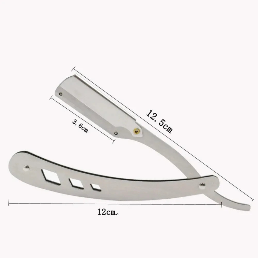 1Pcs Men Shaving Barber Tools Hair Razor and Blades Antique Black Folding Shaving Knife Unisex Hair Removal (Without Blade)