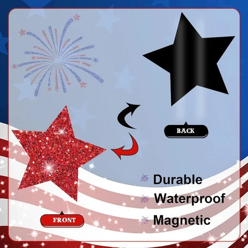 24 Patriotic Theme Garage Door Magnets, 4th of July Magnetic Fridge Sticker, 250th Independence Day Family Pie Decoration
