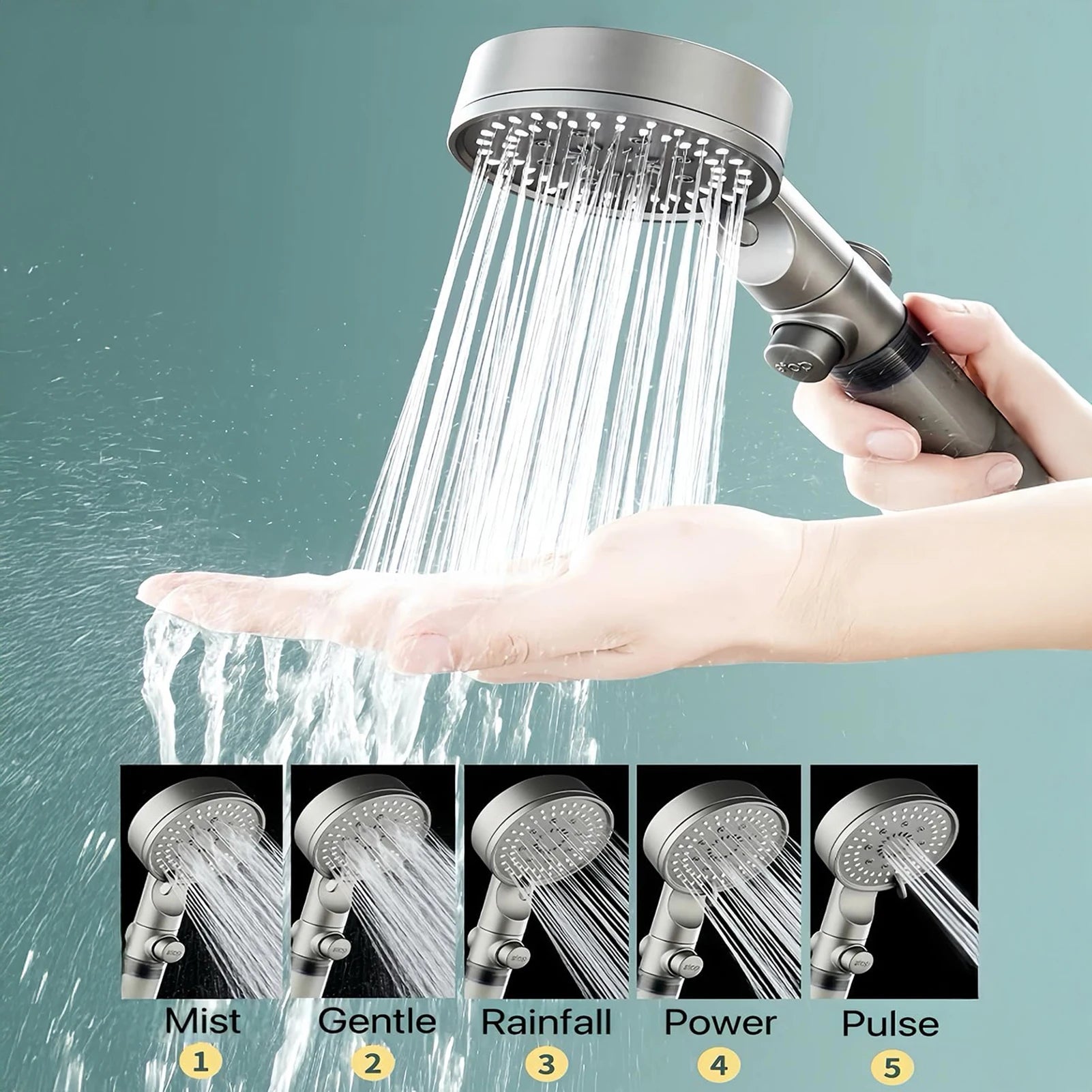 Bathroom Hand Held Shower Head Water Saving  Pressure Shower Device for Cleaning Tile Corner Toilet