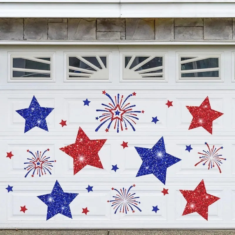 24 Patriotic Theme Garage Door Magnets, 4th of July Magnetic Fridge Sticker, 250th Independence Day Family Pie Decoration