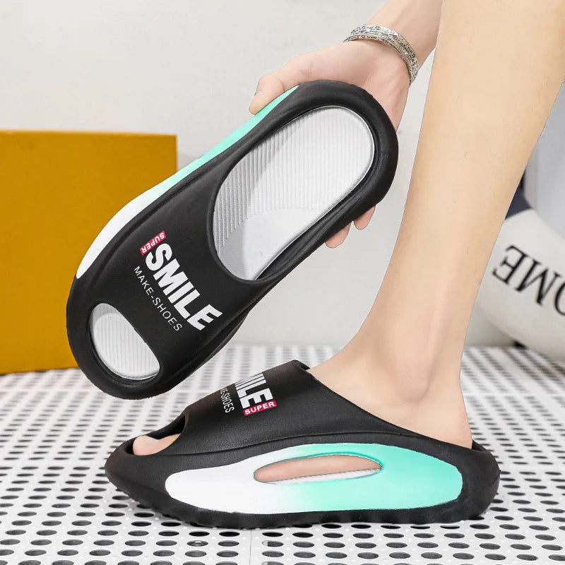 Me slippers Massaging Rubber sandals Thick Bottom Soft EVA Non-slip Women's home slippers summer beach shoes flip flops for men
