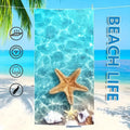 Beach Towel: Dive into Beach Life with a Starfish & Shell Design! Suitable for towels, bath towels, beach towels