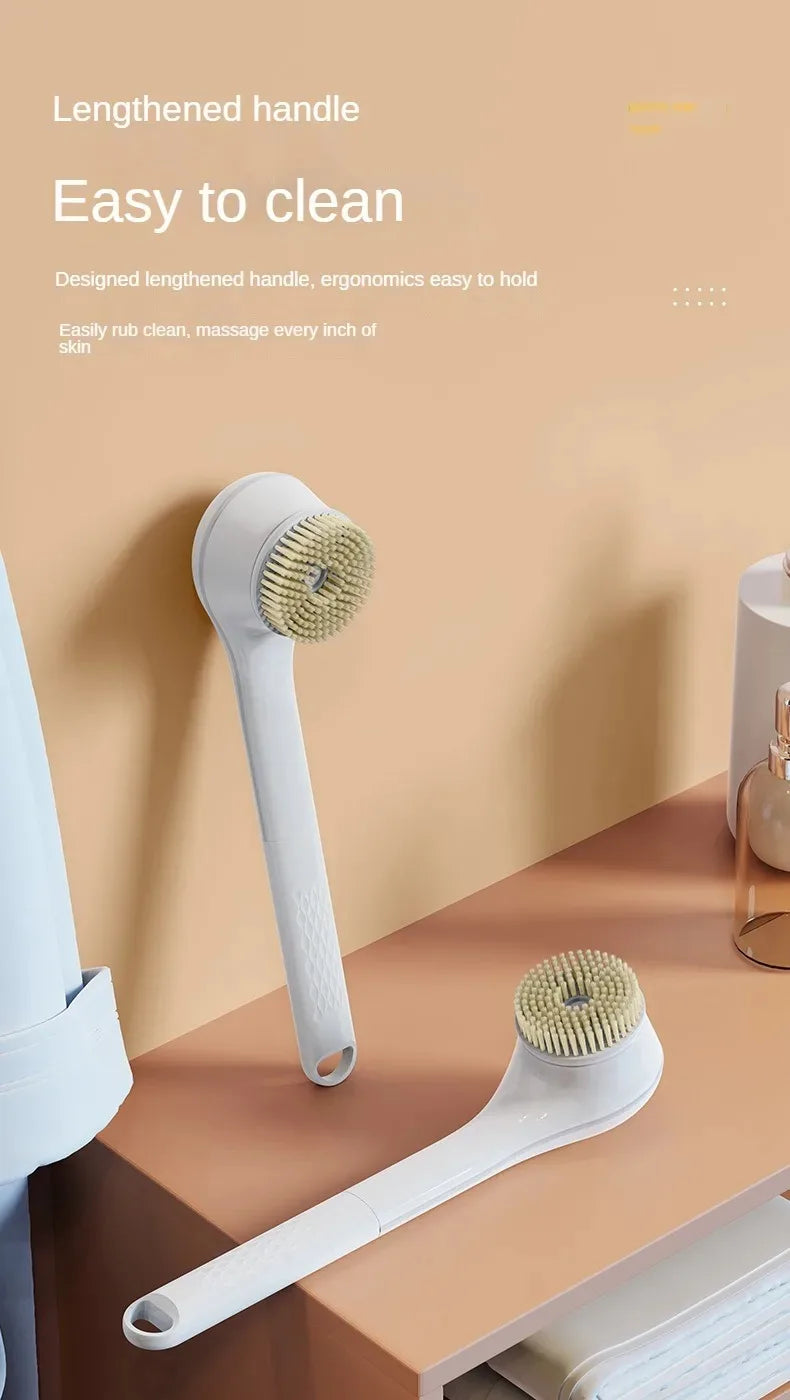 Electric Bath Brush with 6 Replaceable Heads, 360° Rotating Body Scrubber, IPX7 Waterproof, Type-C Rechargeable For Shower