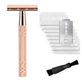Double Edge Safety Razor for Women, with 10 pcs Safety Razor Blades Single Blade Razor Reusable Travel Essentials Women Razor