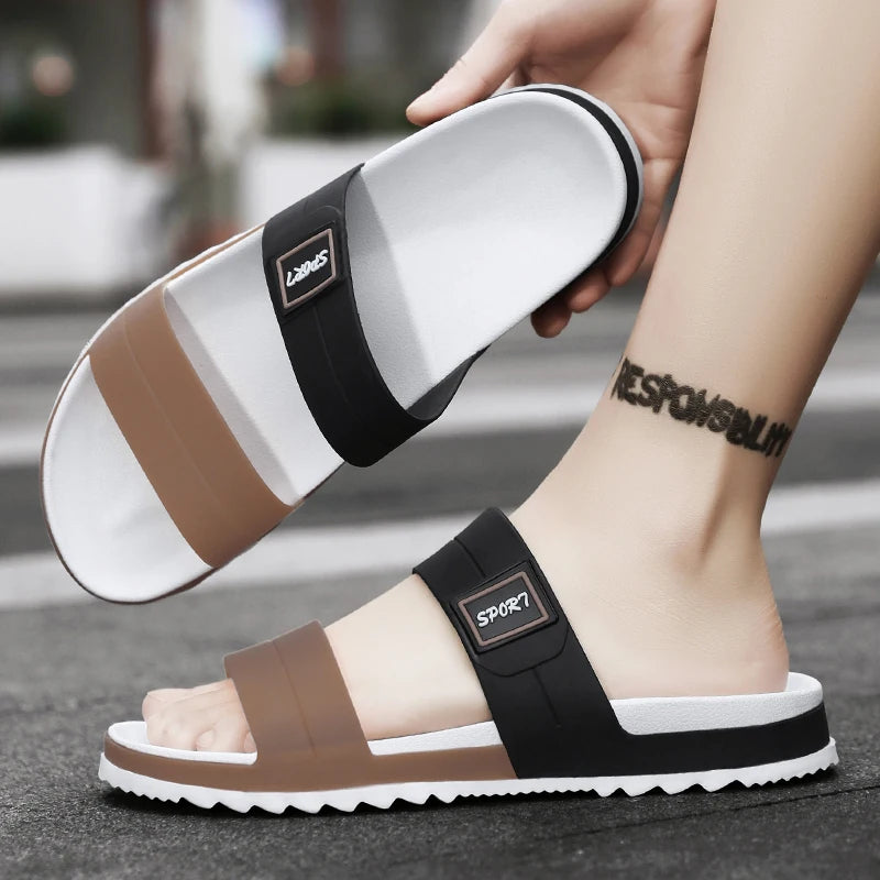Fashion Men's Slippers Indoor Outdoor Sandals Beach Comfortable Slides Men Casual Shoes Flip-flops Mens Non-slip Home Slippers