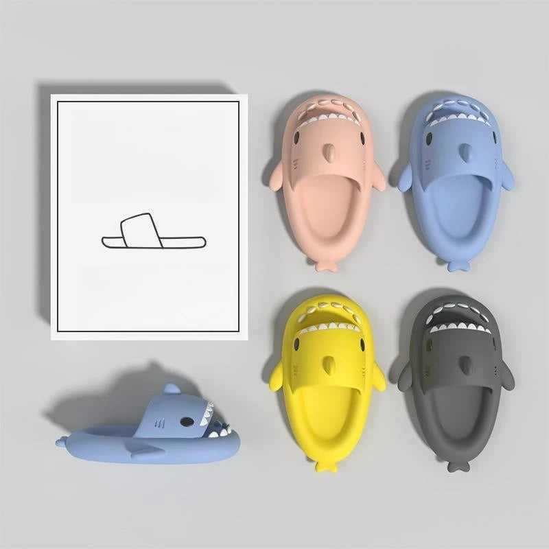 Cute Summer Shark Slippers Women Shark Slides Men Home Bathroom Sandals Kids Casual Anti-skid EVA Shoes Couple Funny Flip Flops