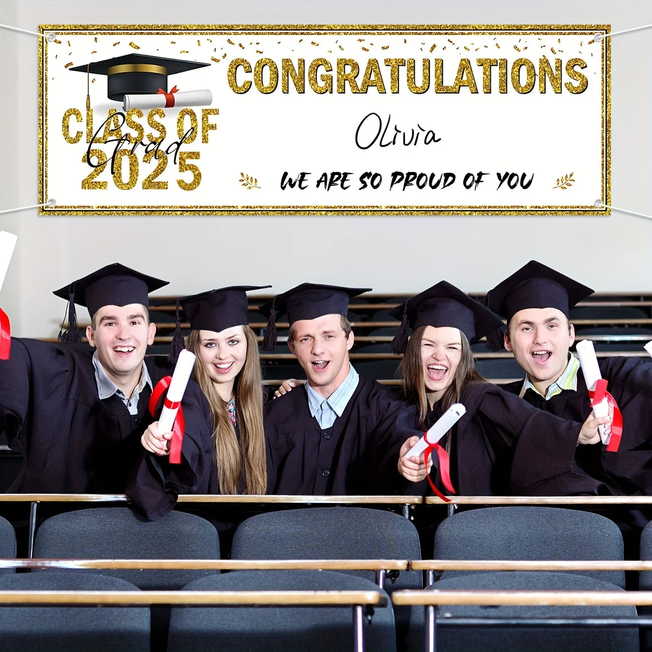 1pcs Graduation Decorats Congratulations Graduate Banner Class of 2025 Personalized Banner Yard Sign You Can DIY Your Name Gifts
