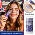 Patriotic Body Glitter Stick Independence Day Sequins Gel Red Blue Silver Sparkle 4th Of July Face Hair Makeup Festival Party