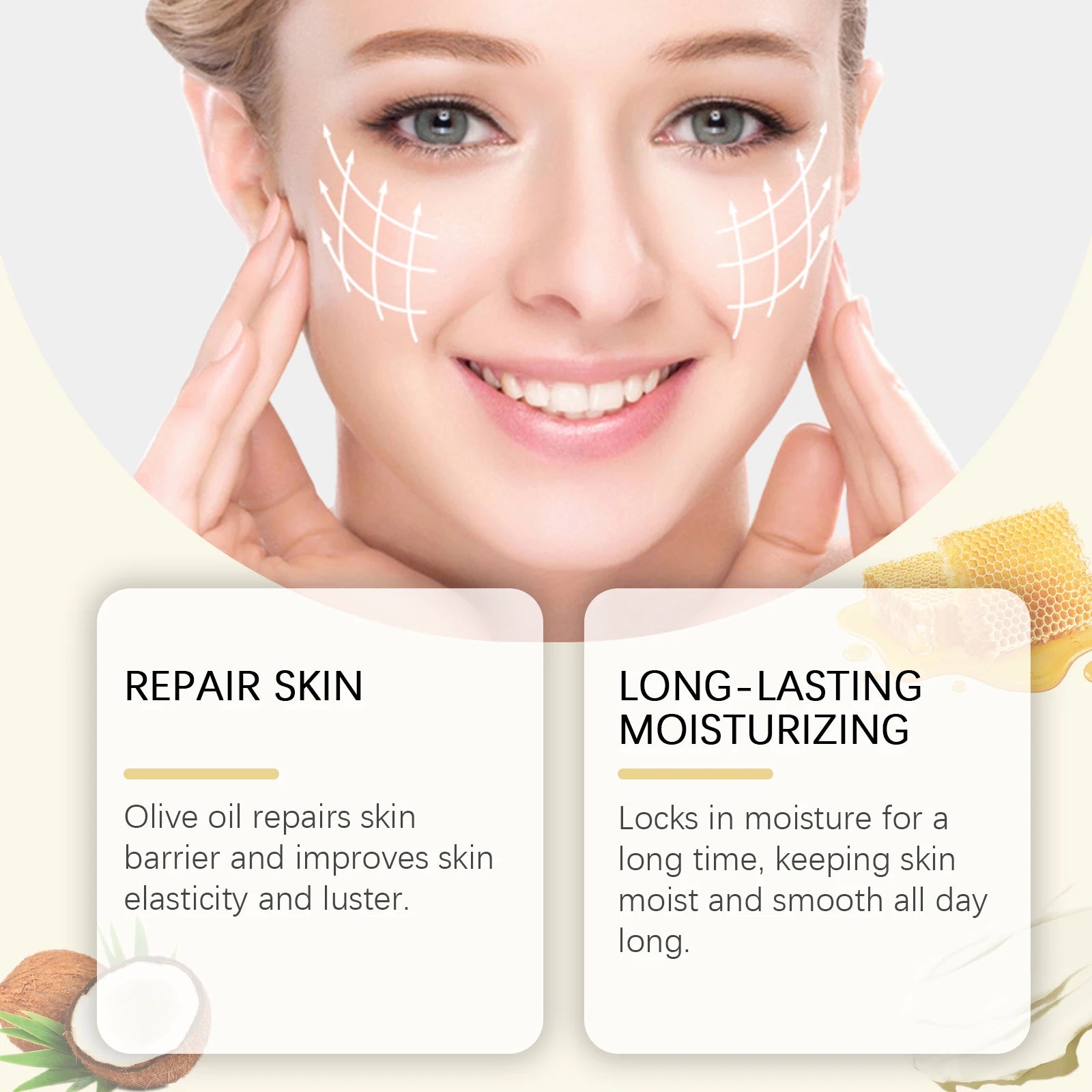Beef Tallow Face Cream Lasting Moisturizing Soothing Facial Skin Firming Increase Facial Elasticity Nourishing Smooth Skin Care