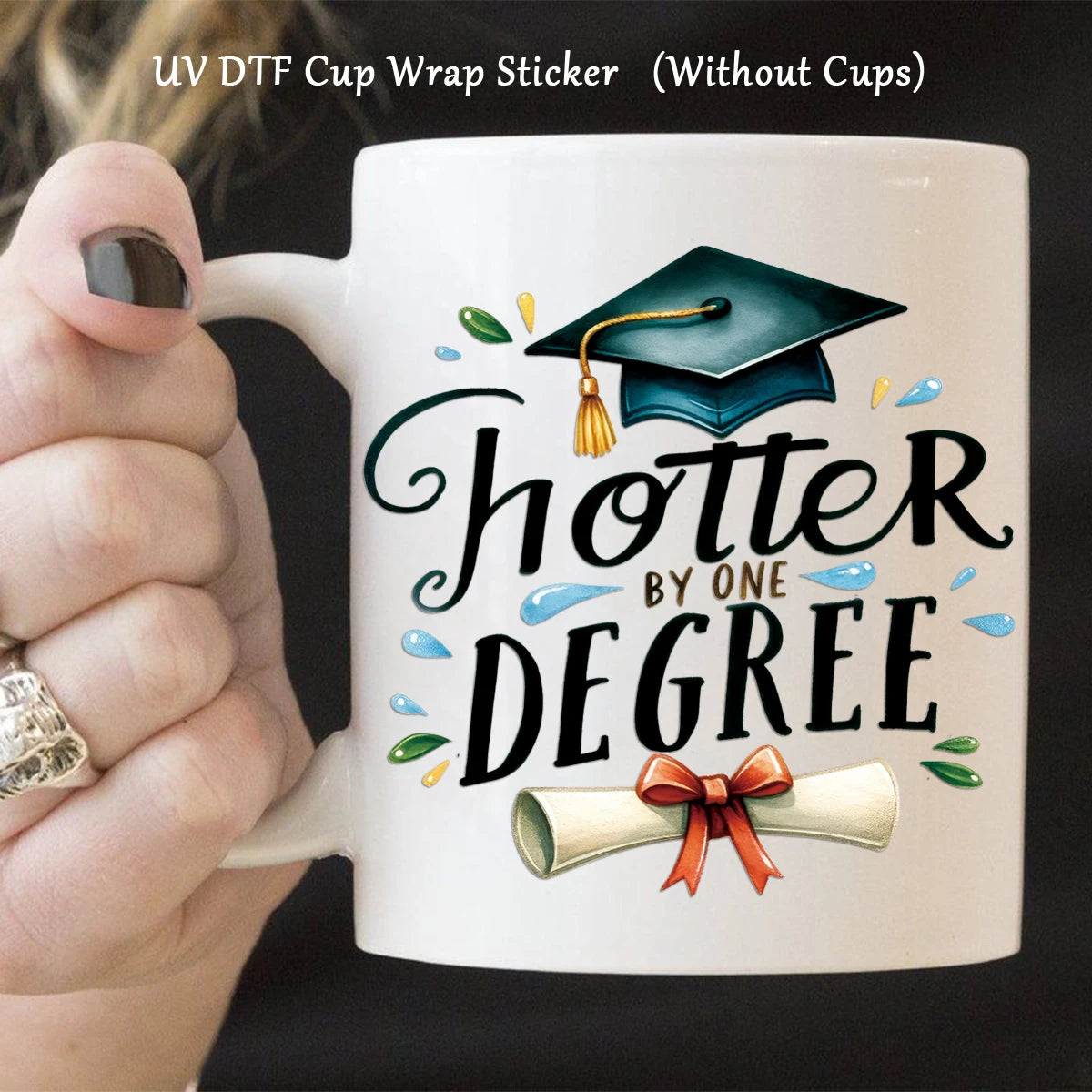 9pcs Set Graduation Season 2025 Greetings Uv Cup Wraps Transfer Sticker For Glass Can Bottle Gift Decoration Sticker Students
