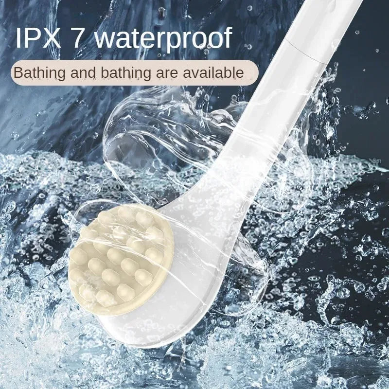 Electric Bath Brush with 6 Replaceable Heads, 360° Rotating Body Scrubber, IPX7 Waterproof, Type-C Rechargeable For Shower