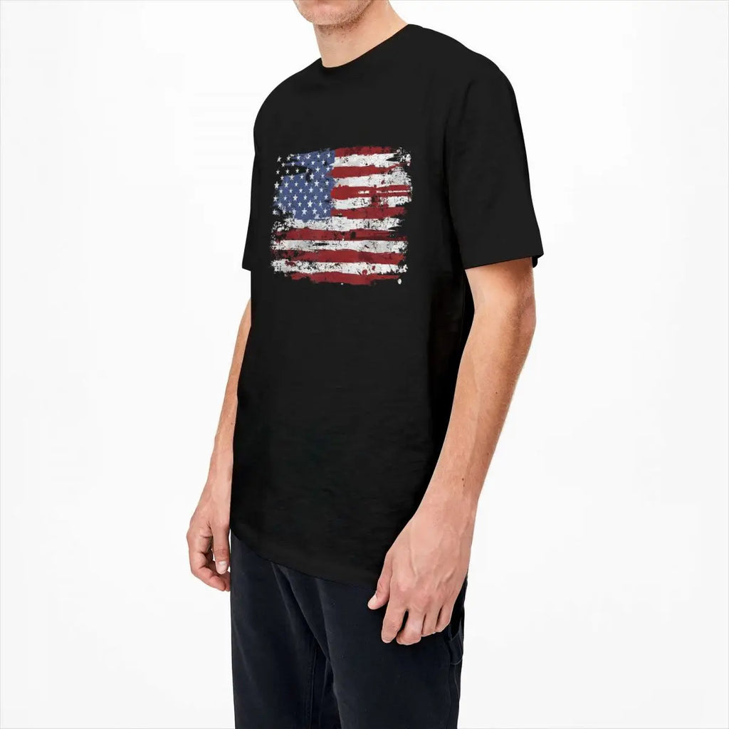 American Flag USA United States Of America US 4th Of July T Shirt Summer T Shirts Cotton Tee Shirt For Men Short Sleeve Tees