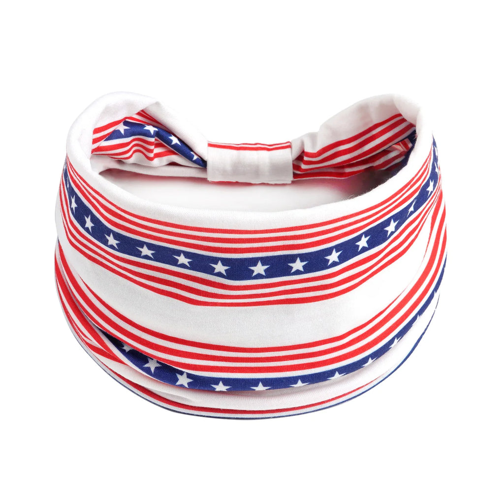 American Flag Headbands Women 4th of July Head Band Wide Turban Headwrap Red White and Blue Hairbands USA Patriotic Accessories