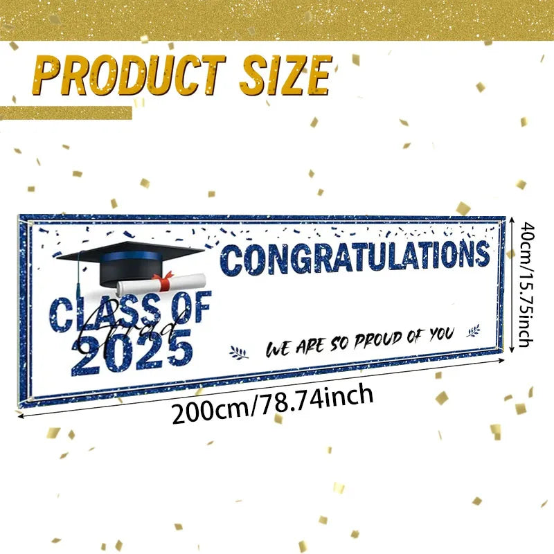 1pcs Graduation Decorats Congratulations Graduate Banner Class of 2025 Personalized Banner Yard Sign You Can DIY Your Name Gifts