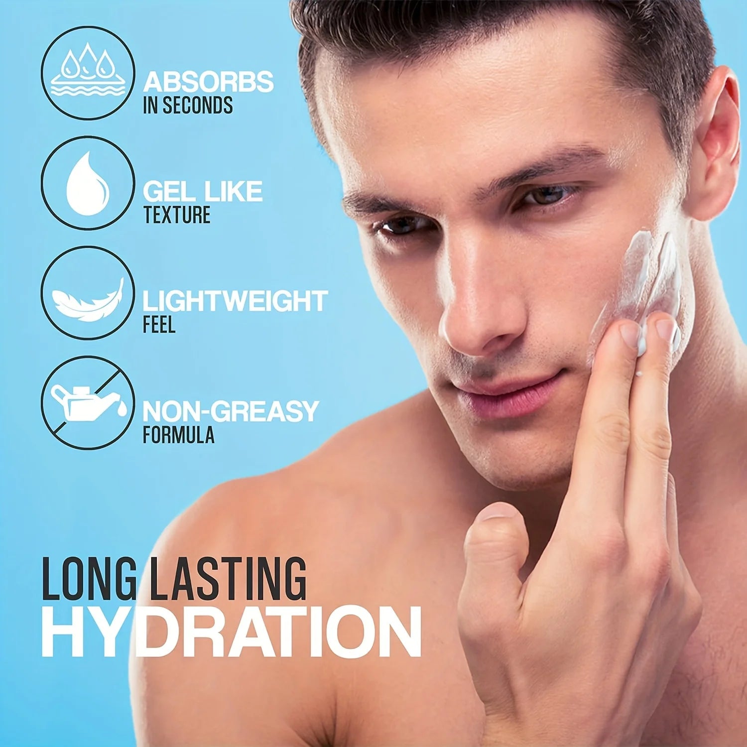 Mens Face Cream Hydrating Face Moisturizer Hyaluronic Acid Collagen Vitamin E Cream