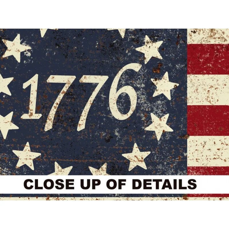 Primitive Fourth of July Decor - Betsy Ross 13 Star 1776 American Flag Sign - Independence Day Patriotic Colonial Decoration