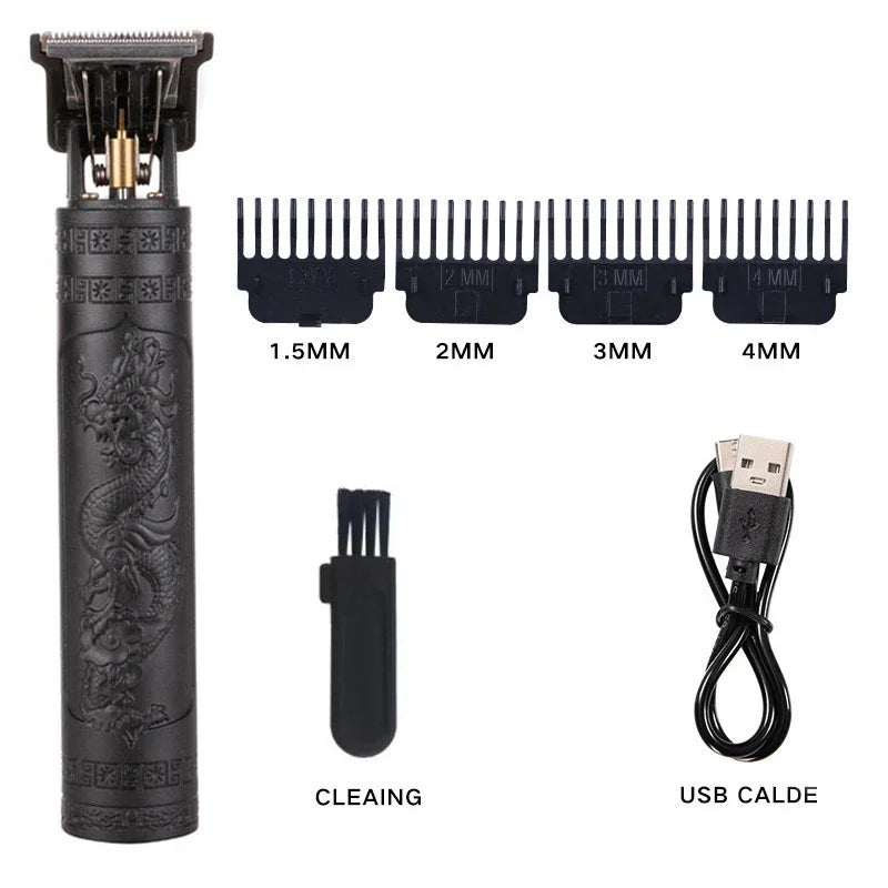 Haircut Razor for Men Rechargeable Clipper Shaver Adult Electric Vintage Clipperrazor Home USB Charging Barber Shop Black Dragon
