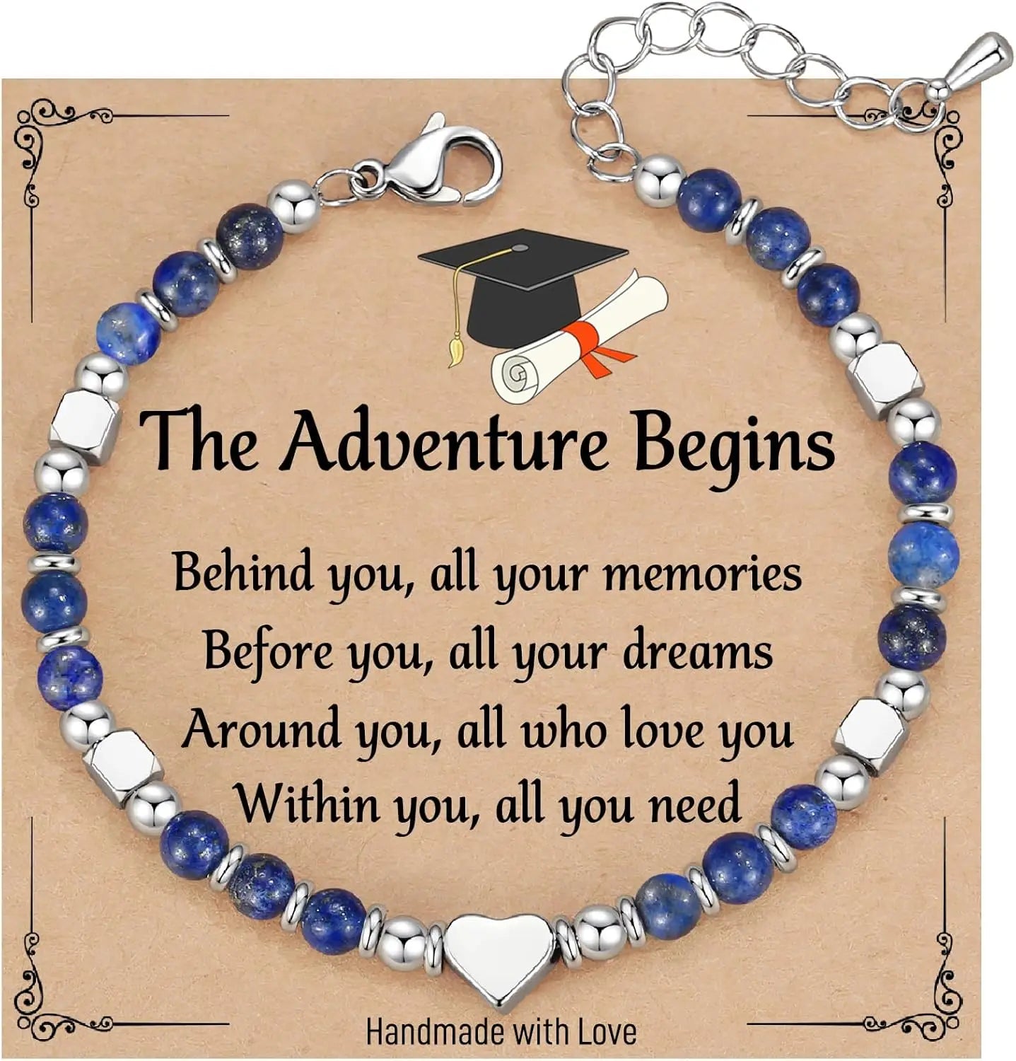 2026 Graduation Bracelet Gift for Her Graduation Bracelets for Women Girls Middle High School College Graduates Meaningful Cards