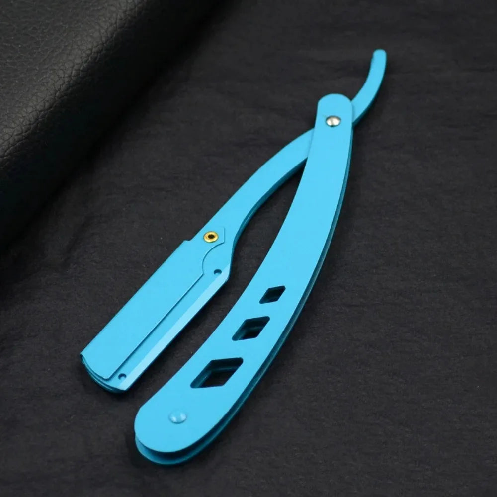 1Pcs Men Shaving Barber Tools Hair Razor and Blades Antique Black Folding Shaving Knife Unisex Hair Removal (Without Blade)