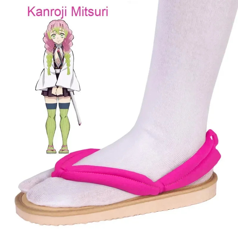 Hot Anime Demon Slayer Kimetsu No Yaiba Cosplay Accessories Kamado Nezuko Cosplay Clogs Kimono Flip-flops Geta Slippers Shoes
