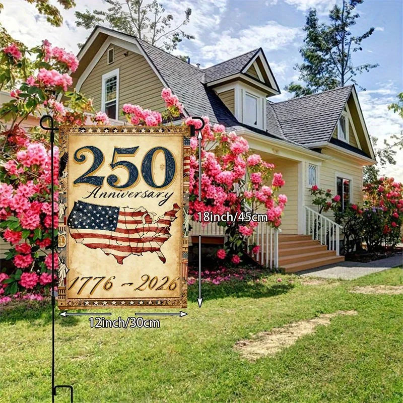 Patriotic American Garden Flag  250th Anniversary Yard Flag Usa Garden Flag Double Sided For Patios Front Yards