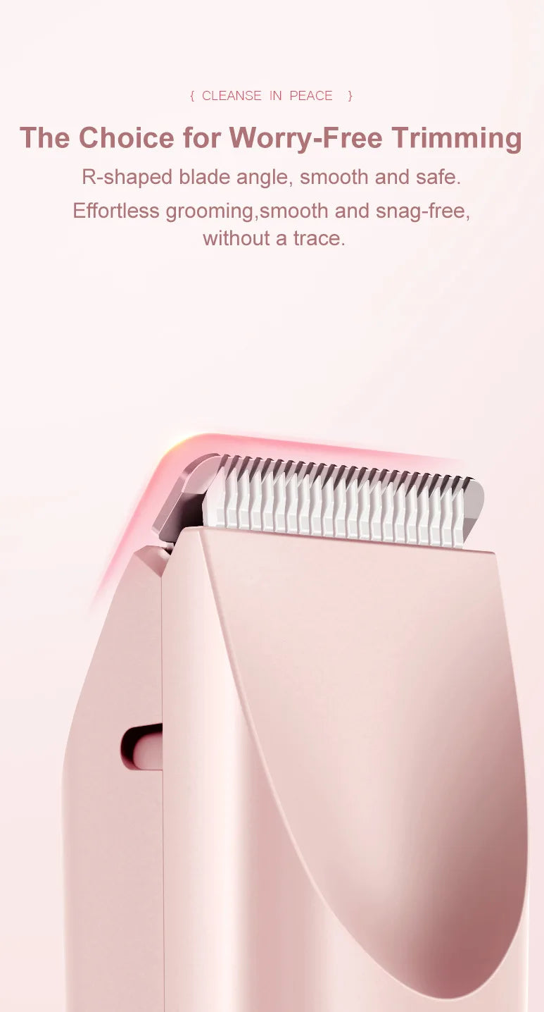 2 in 1 Dual-Head Painless Women Electric Razors Bikini Trimmer Wet Dry Use for Ladies Pubic Hair Detachable Head Electric Shaver