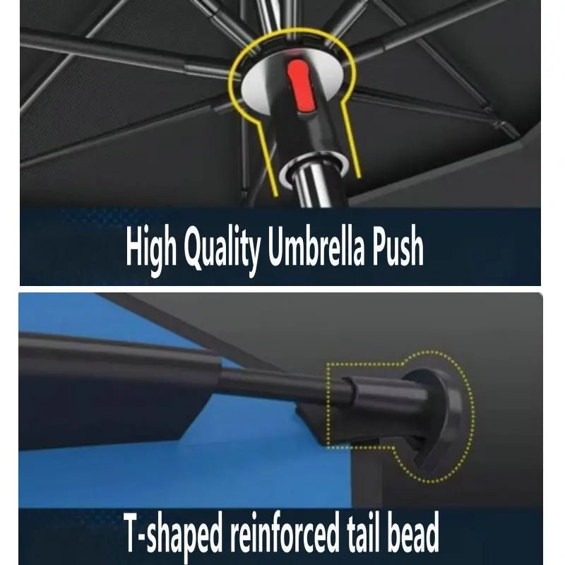New Version Fishing Umbrella with Mechanical Arm Adjustment Big Beach Umbrella Outdoor Sunshade Protector 2.4-2.6M Large Parasol