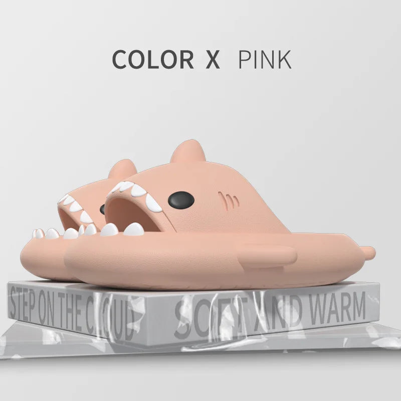 Cute Summer Shark Slippers Women Shark Slides Men Home Bathroom Sandals Kids Casual Anti-skid EVA Shoes Couple Funny Flip Flops