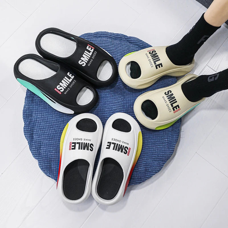 Me slippers Massaging Rubber sandals Thick Bottom Soft EVA Non-slip Women's home slippers summer beach shoes flip flops for men
