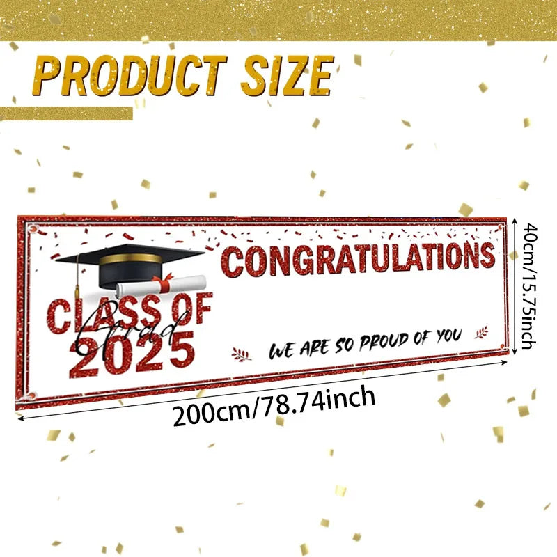 1pcs Graduation Decorats Congratulations Graduate Banner Class of 2025 Personalized Banner Yard Sign You Can DIY Your Name Gifts