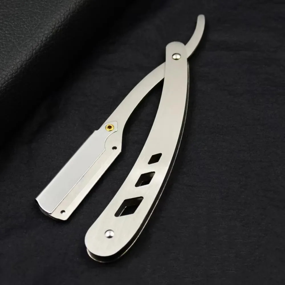 1Pcs Men Shaving Barber Tools Hair Razor and Blades Antique Black Folding Shaving Knife Unisex Hair Removal (Without Blade)