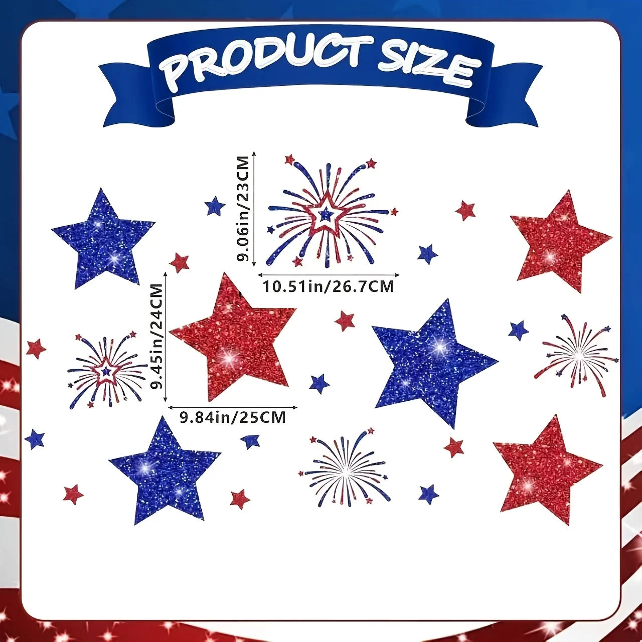 24 Patriotic Theme Garage Door Magnets, 4th of July Magnetic Fridge Sticker, 250th Independence Day Family Pie Decoration