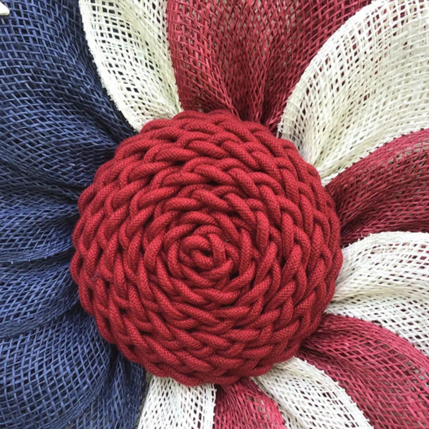 40cm Patriotic Flower Wreath 4th Of July American Flag Wreath Red White Blue Star Wreath Front Door Home Wall Porch Independence