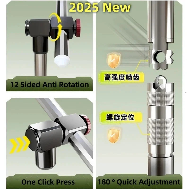2.0-2.6M New Fishing Umbrella Upgraded Stainless Steel Mechanical Adjustment Fishing Parasol Sunshade  Large Beach Umbrella