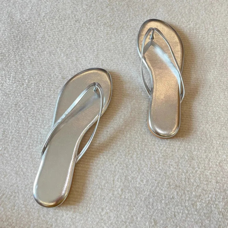 Summer Women Flip Flops Fashion Outside European American Travel Vacation Clip-on Casual Slippers Flat Beach Shoes