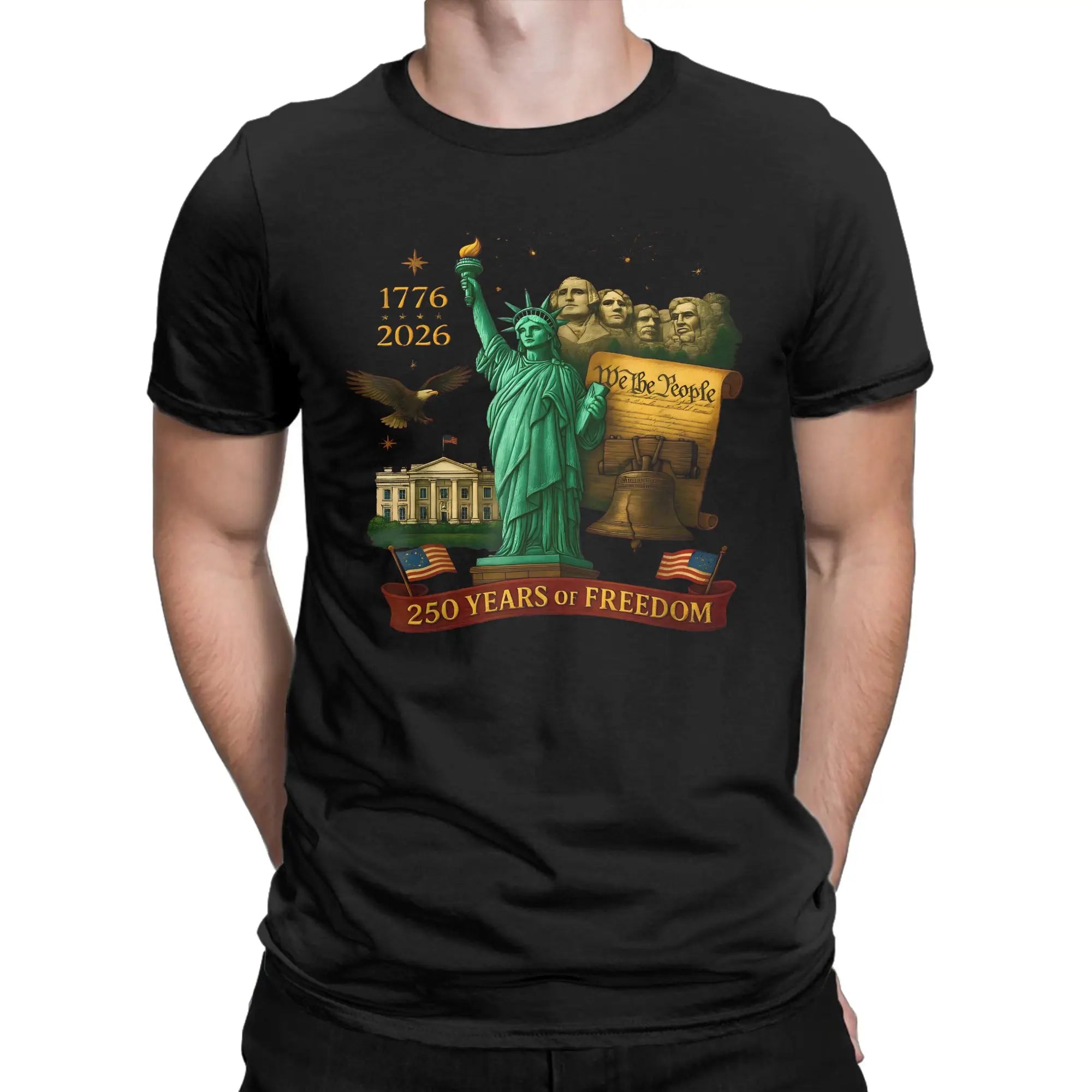 Patriotic USA Army Us Military Parade 250th anniversary Tee Shirt for Men Women Print T Shirts  100% Cotton Clothing