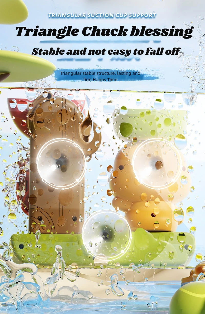 2025 Baby Bath Toy Play Water in Duck/Flower Shape Lion Waterwheel Children Fun in Shower Bathtub with Suction Cup in Kid Gift