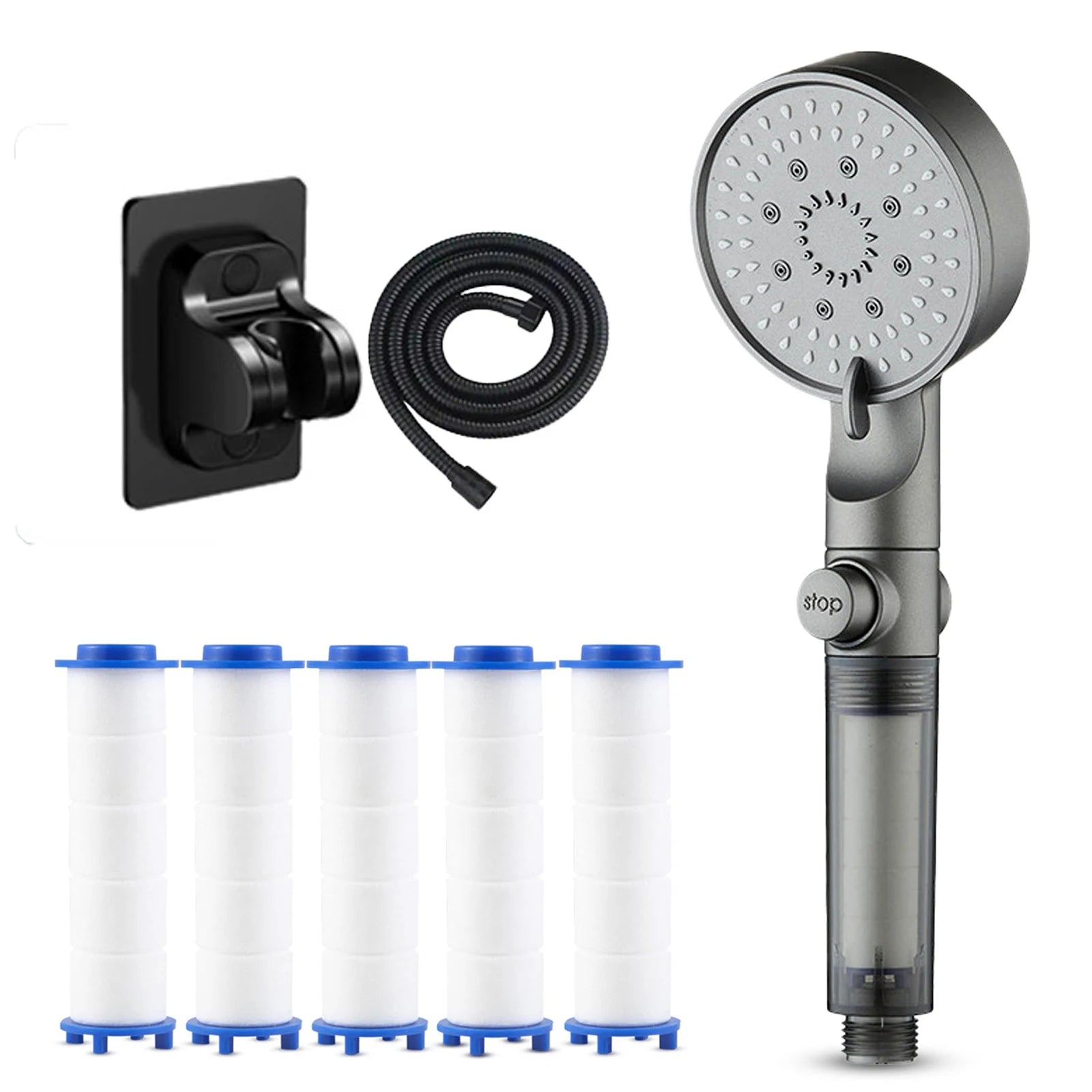 Bathroom Hand Held Shower Head Water Saving  Pressure Shower Device for Cleaning Tile Corner Toilet