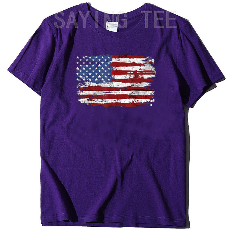 American Flag USA United States of America US 4th of July T-Shirt Funny Patriotic Graphic Tee Top Short Sleeve Men Women Clothes
