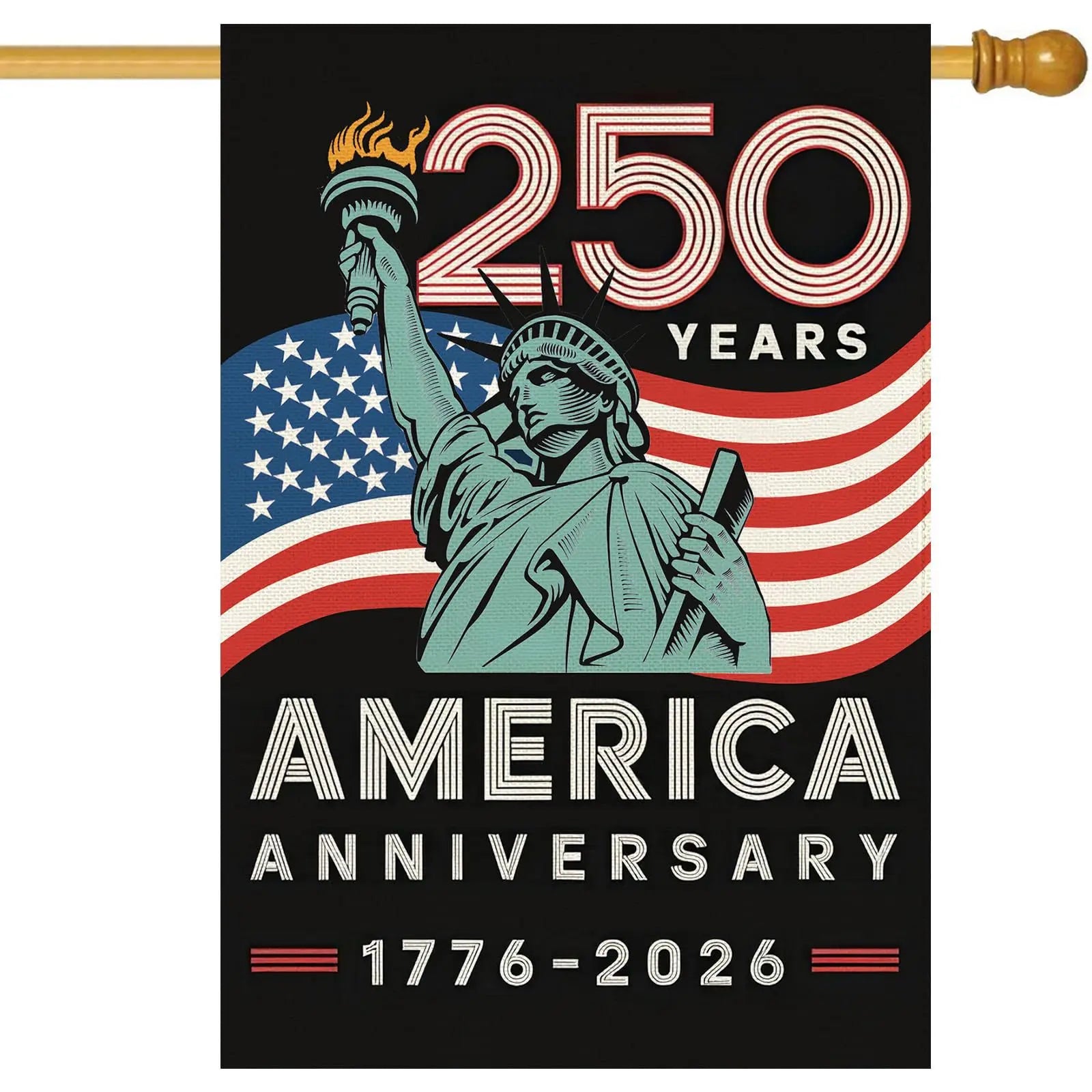 Patriotic American Garden Flag  250th Anniversary Yard Flag Usa Garden Flag Double Sided For Patios Front Yards
