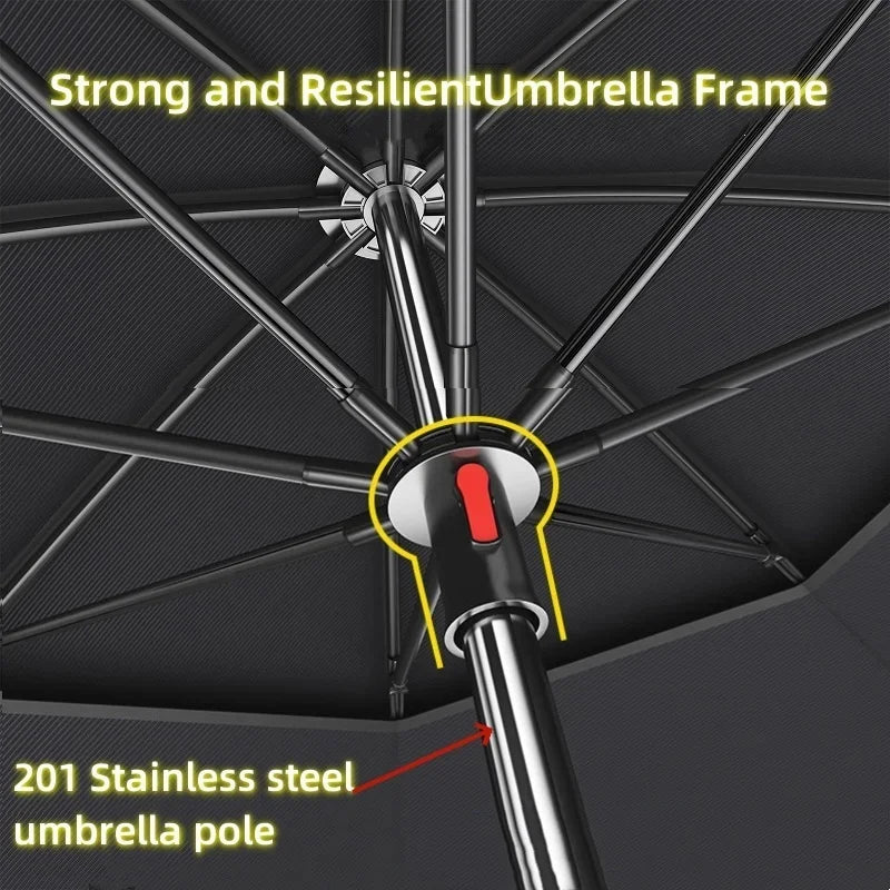 2.0-2.6M New Fishing Umbrella Upgraded Stainless Steel Mechanical Adjustment Fishing Parasol Sunshade  Large Beach Umbrella