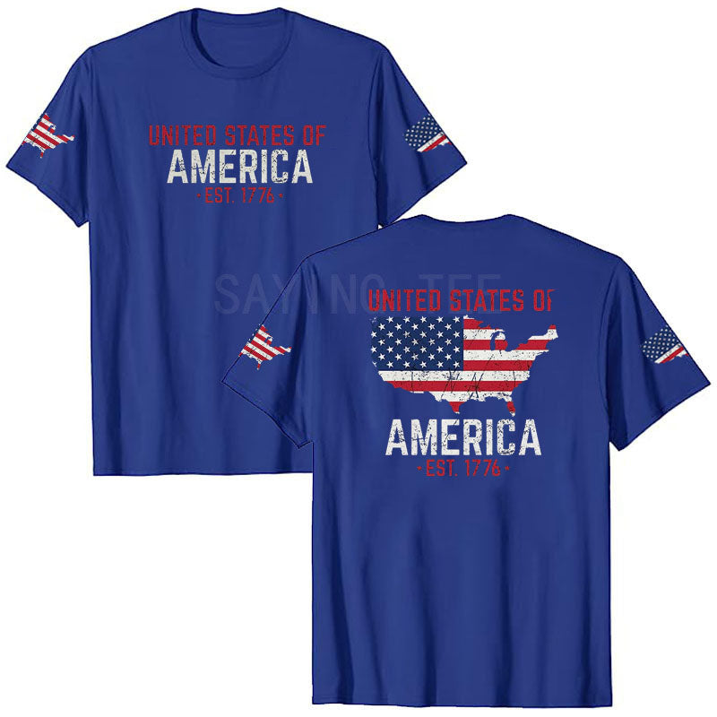 American Flag T-Shirt Men July 4th Patriotic USA Stars and Stripes Tee Defend The Police Sayings Graphic Tee Tops Men Clothing